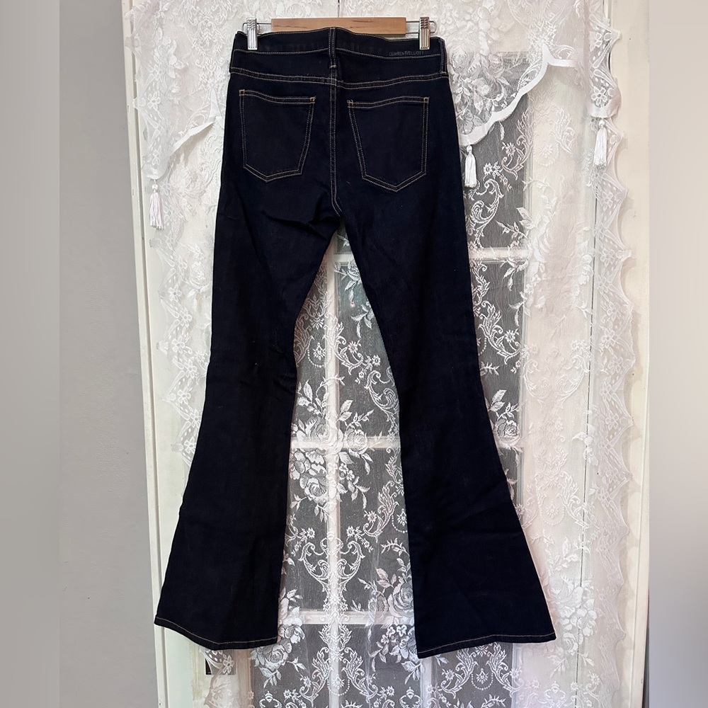 Current Elliott  size 28 dark wash mid rise flare jeans.